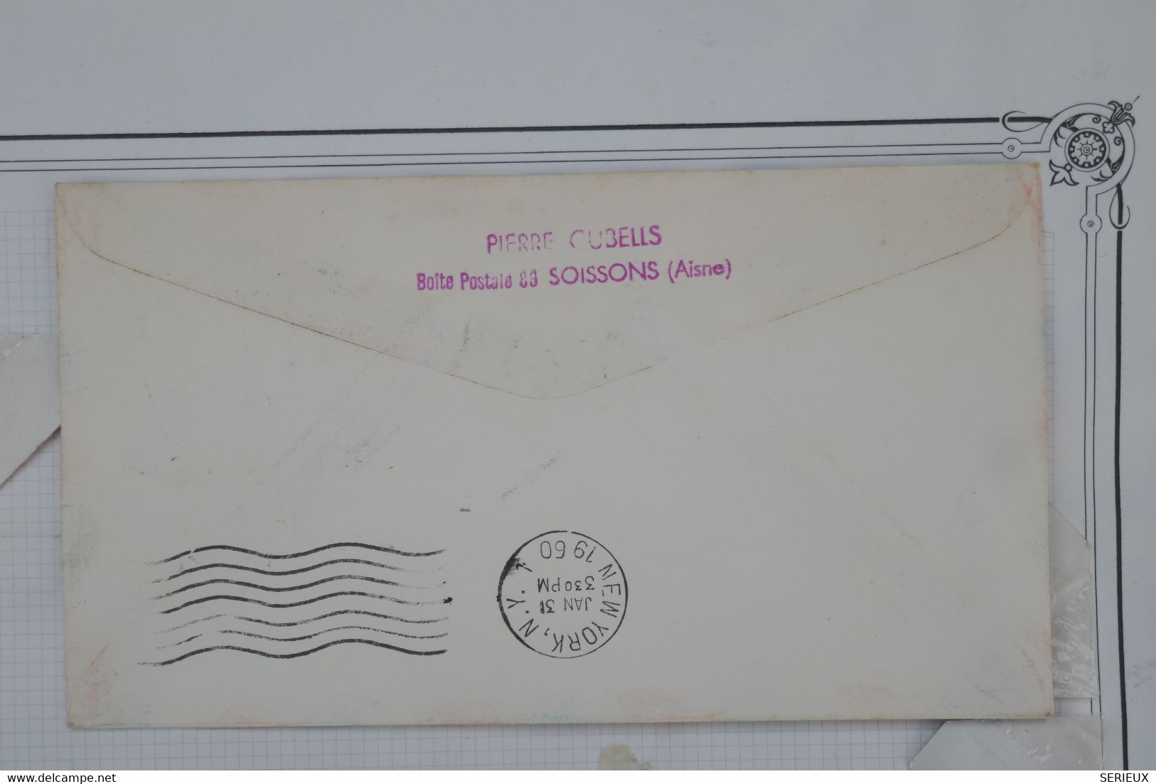 AQ21 FRANCE BELLE LETTRE  1850 1ERE LIAISON  PARIS NEW YORK USA  +AEROPHILATELIE+++ AFFRANCH.PLAISANT - 1960-.... Briefe & Dokumente