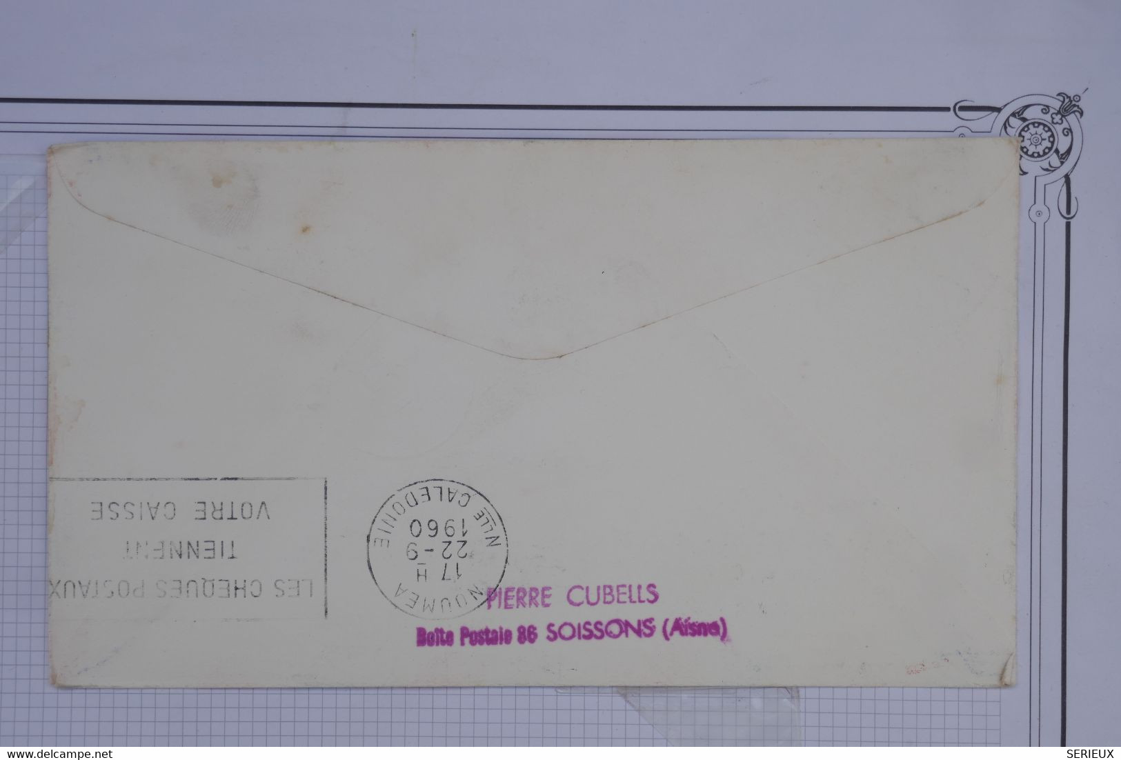 AQ21 FRANCE BELLE LETTRE  1860 1ER VOL PARIS  NOUMEA  +++ +AEROPHILATELIE+EUROPA ++ AFFRANCH.PLAISANT - 1960-.... Briefe & Dokumente