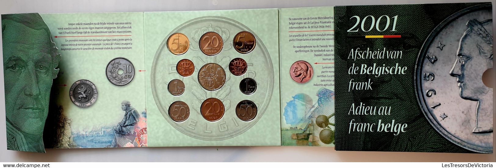 Monnaie 2001 FDC - Adieu Au Franc Belge - Monnaie Royale De Belgique - FDEC, BU, BE & Münzkassetten