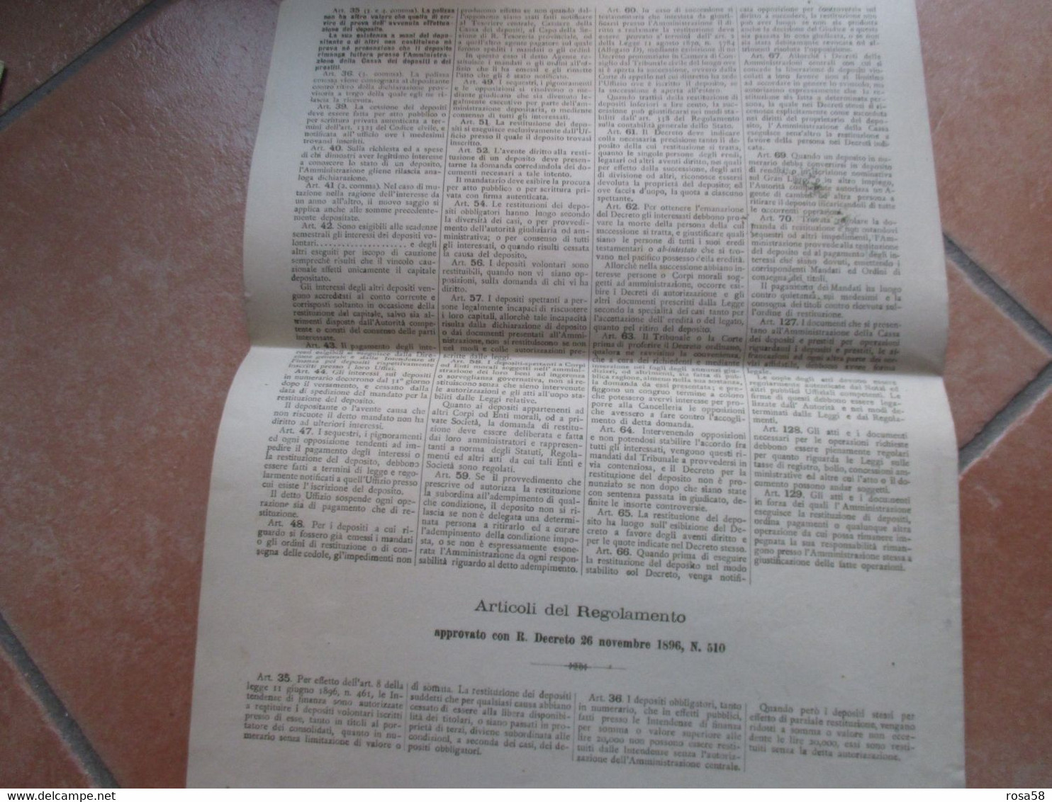 1900 Servizio Della Cassa Dei Depositi E PRESTITI Polizza N. 9204 Intendenza Finanza CASERTA Marca Bollo Lire UNA - A - C