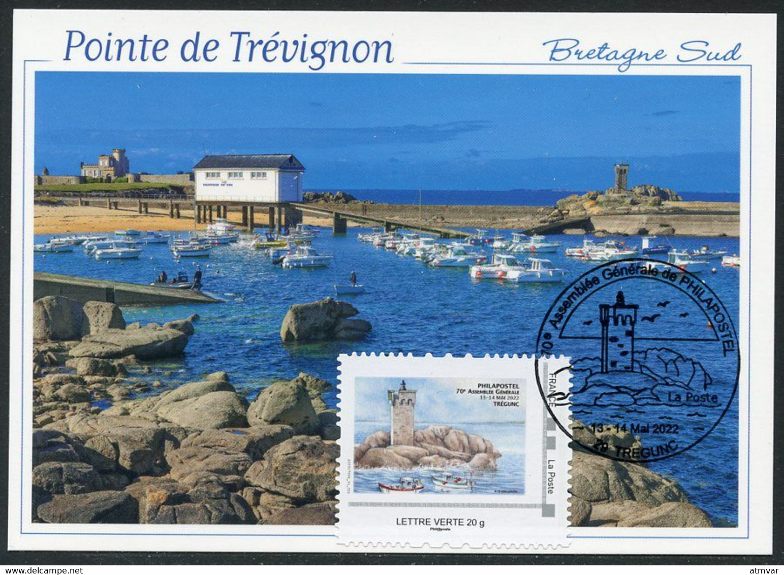 FRANCE (2022) Carte Maximum Card Montimbramoi 70 Assemblée PHILAPOSTEL Trégunc Phare Trévignon Lighthouse Leuchtturm - 2020-…