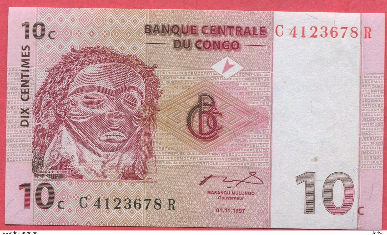 10 Centimes 1/11/97  Neuf 3 Euros - République Du Congo (Congo-Brazzaville)