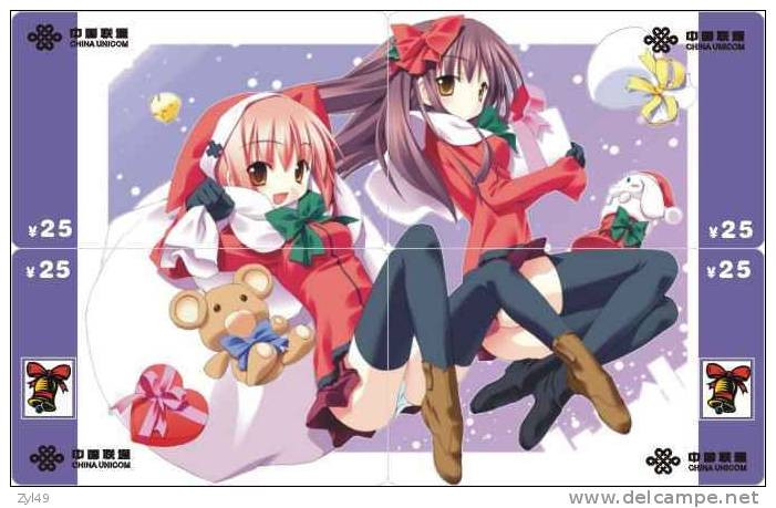 C03070 China Phone Cards Christmas Sexy Girl Puzzle 40pcs - Christmas