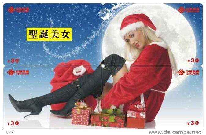 C03083 China phone cards Christmas Sexy lady puzzle 63pcs