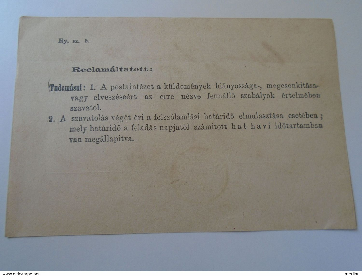 D190530  HUNGARY  Postai Föladó-vevény - Postal Delivery Receipt - BATTONYA 1874 Alispáni Hivatal MAKÓ - Andere & Zonder Classificatie