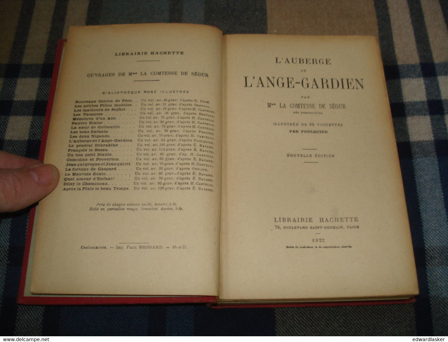 BIBLIOTHEQUE ROSE : L'Auberge De L'Ange Gardien - Ill. Foulquier - 1922 - Tête Dorée - Biblioteca Rosa