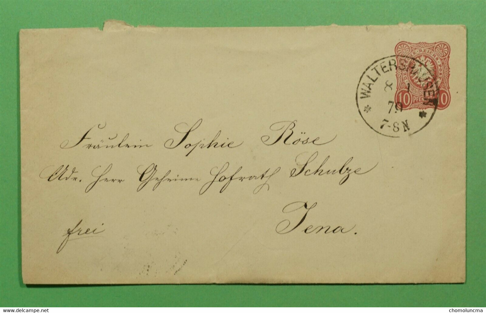 1879 Gunzache Postal Stationery Entier Postal WALTERSHAUSEN To JENA Deutch Reich Post - Briefe