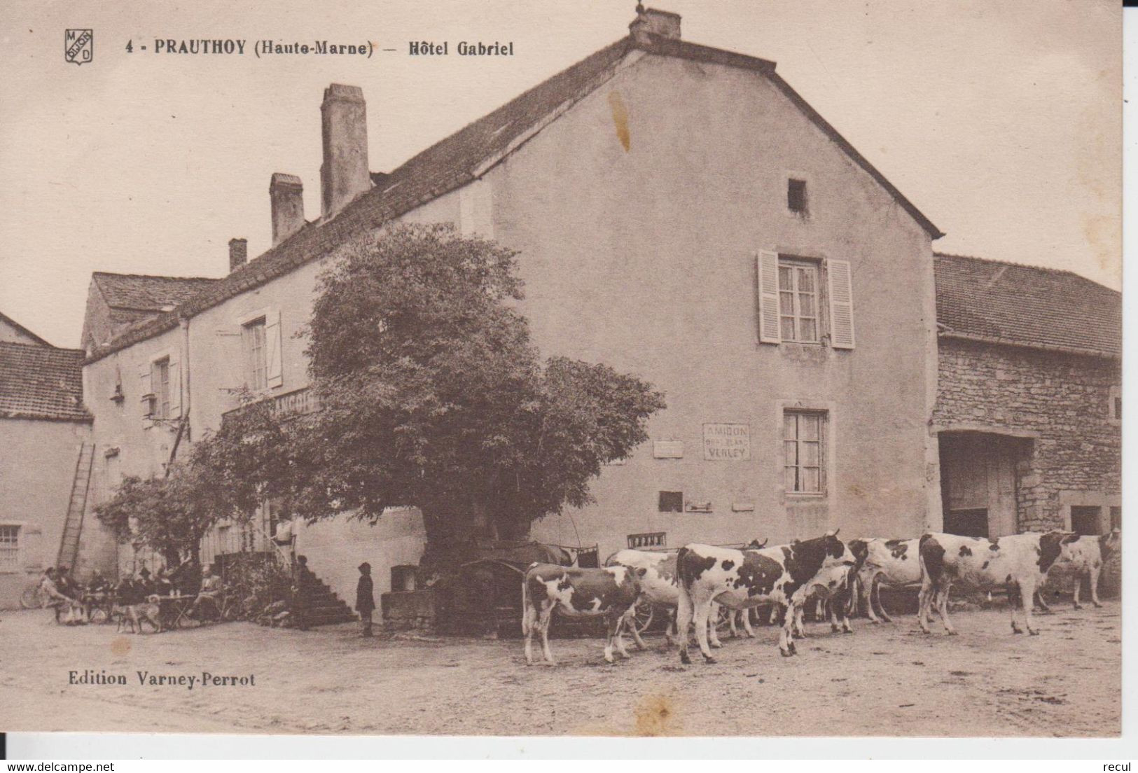 HAUTE MARNE - 4 - PRAUTHOY - Hôtel GABRIEL  ( - Carte écrite - Edition Varney Perrot ) - Prauthoy