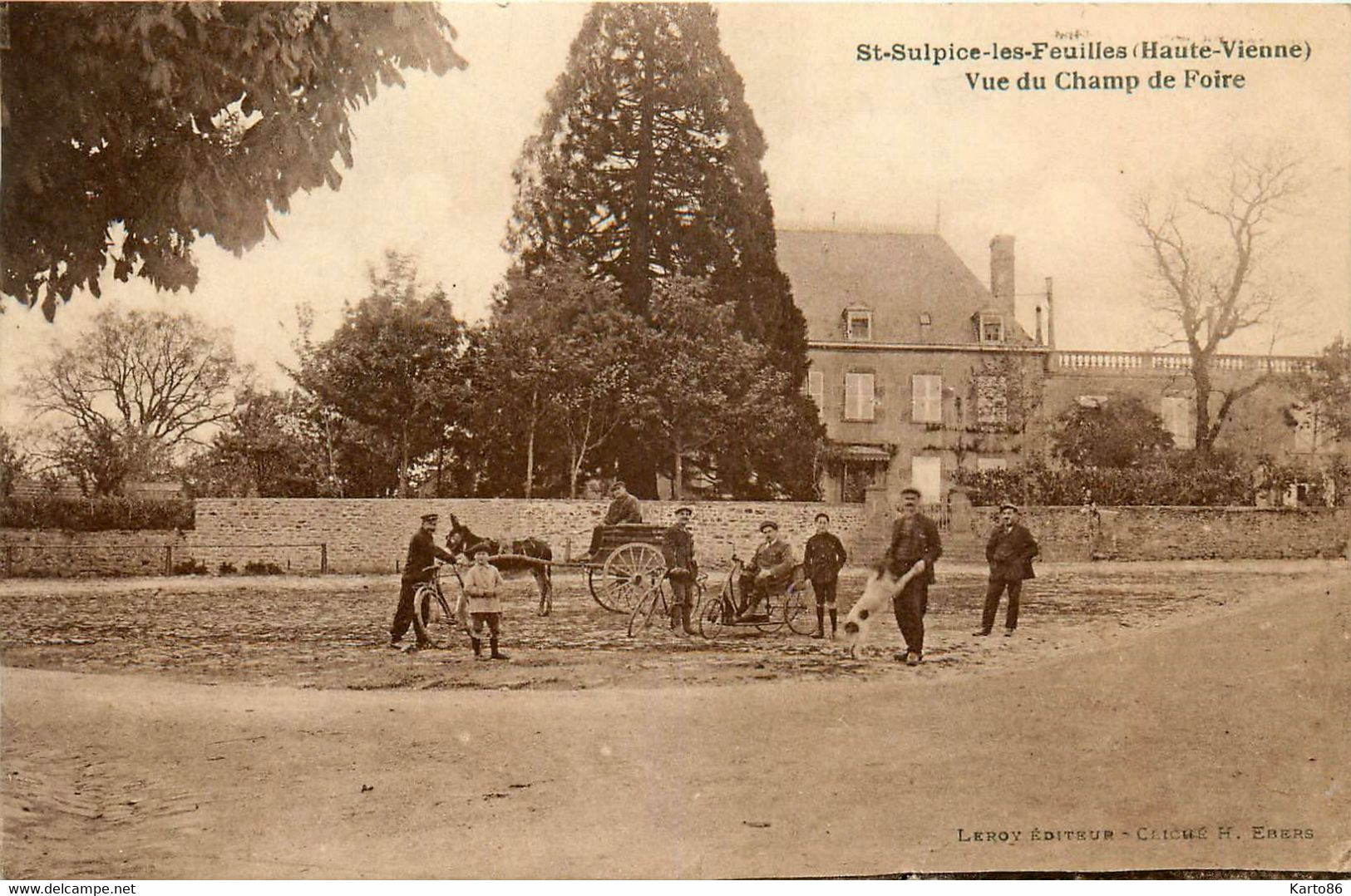 St Sulpice Les Feuilles * Vue Du Champ De Foire * Attelage * Villageois - Saint Sulpice Les Feuilles