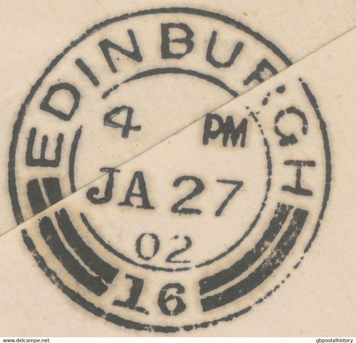 GB 1902 QV 1d pink envelope w Duplex "CHELSEA / S.W. / 11 / 7"  to EDINBURGH (POSTMARK-ERROR)