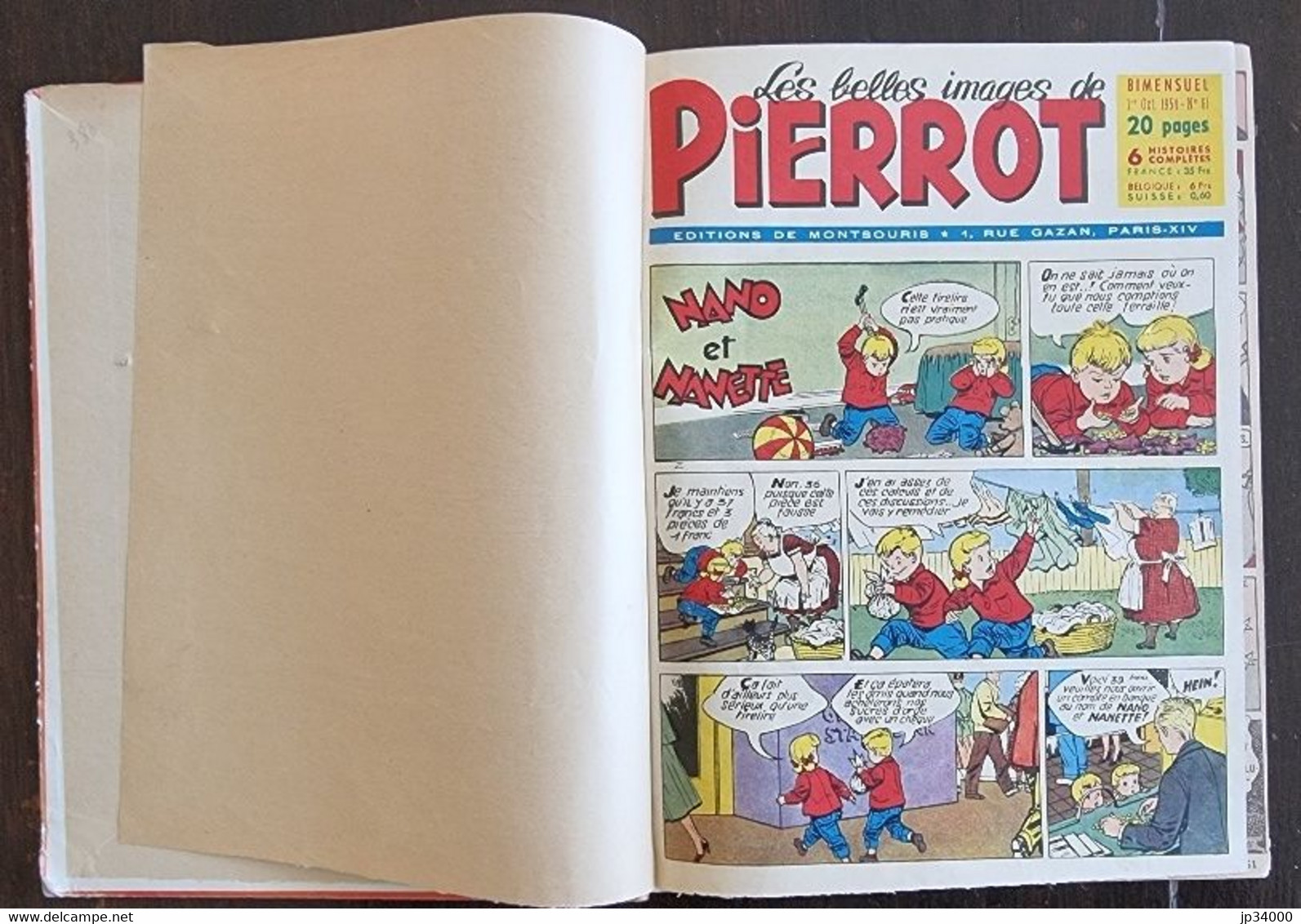 Les Belles Images De PIERROT. Reliure N° 7 (N°61 A 70) Publié En 1955 (Calvo, Nano Et Nanette..) - Pierrot