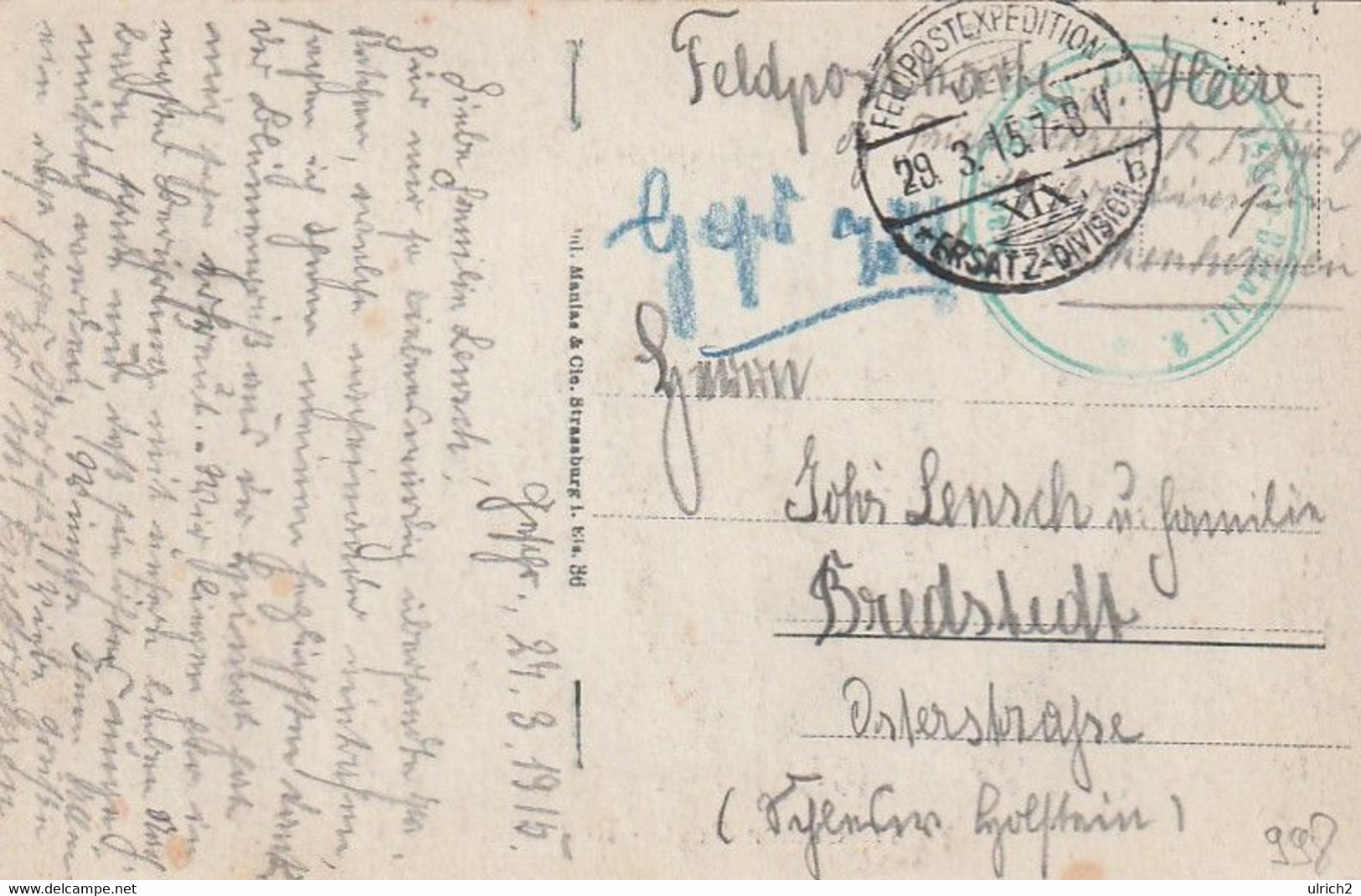 AK Schlacht Bei Saarburg - 11. Ulanen Regt. Reithalle - Feldpost Jäger Batl. 9 - 1915 (60531) - Lothringen
