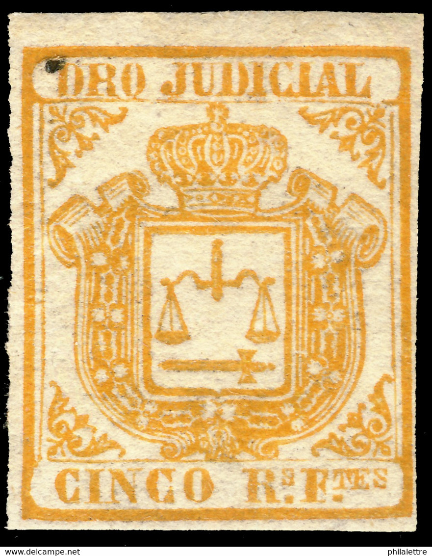 DEPENDENCIAS ESPAÑOLAS - Derecho Judicial (1856/65) 5R Naranja - Nuevo / Mint ** (d) - Revenue Stamps