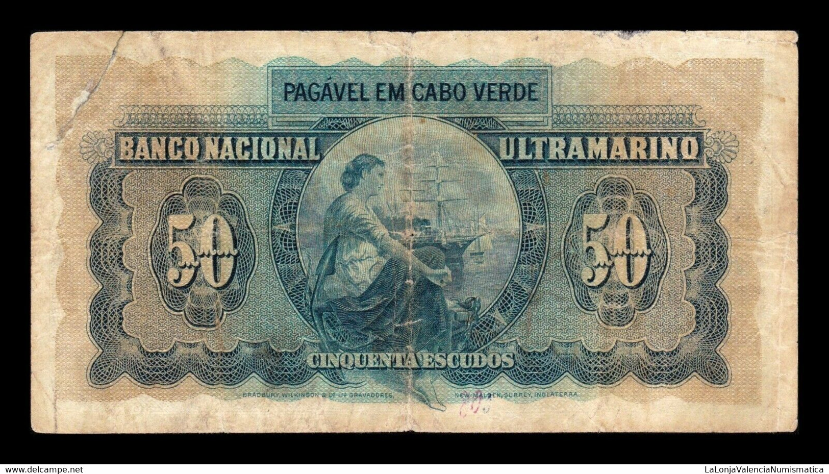 Cabo Cape Verde 50 Escudos 1958 Pick 48 BC F - Cap Verde