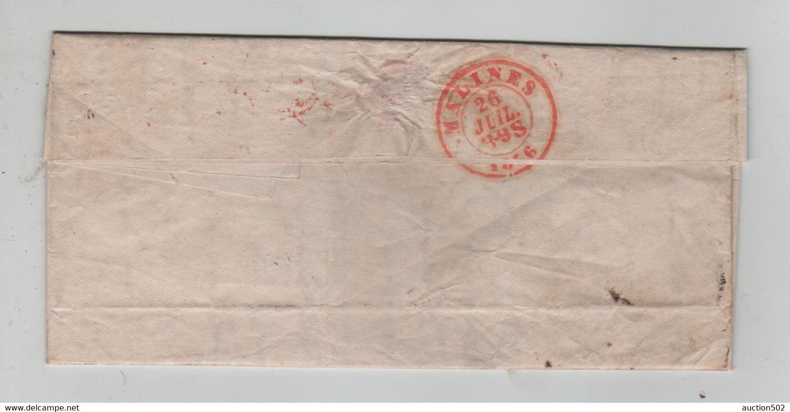 1991PR/ TP 6 S/LAC Obl. Turnhout 26/7/1856 + Obl à Barres 122 > Mechelen C. D'arrivée - Postmarks - Lines: Perceptions