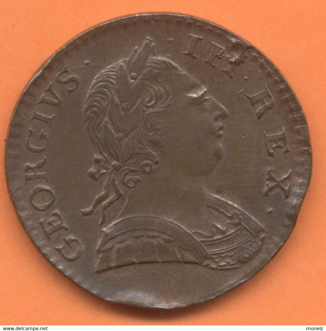 ROYAUME UNI  ½ Penny  George III 1775  TTB/SUP - B. 1/2 Penny