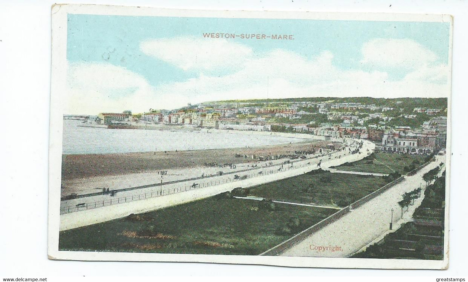 Postcard Somerset Weston-super-mare  Promenade Posted 1906  No Pier In View - Weston-Super-Mare