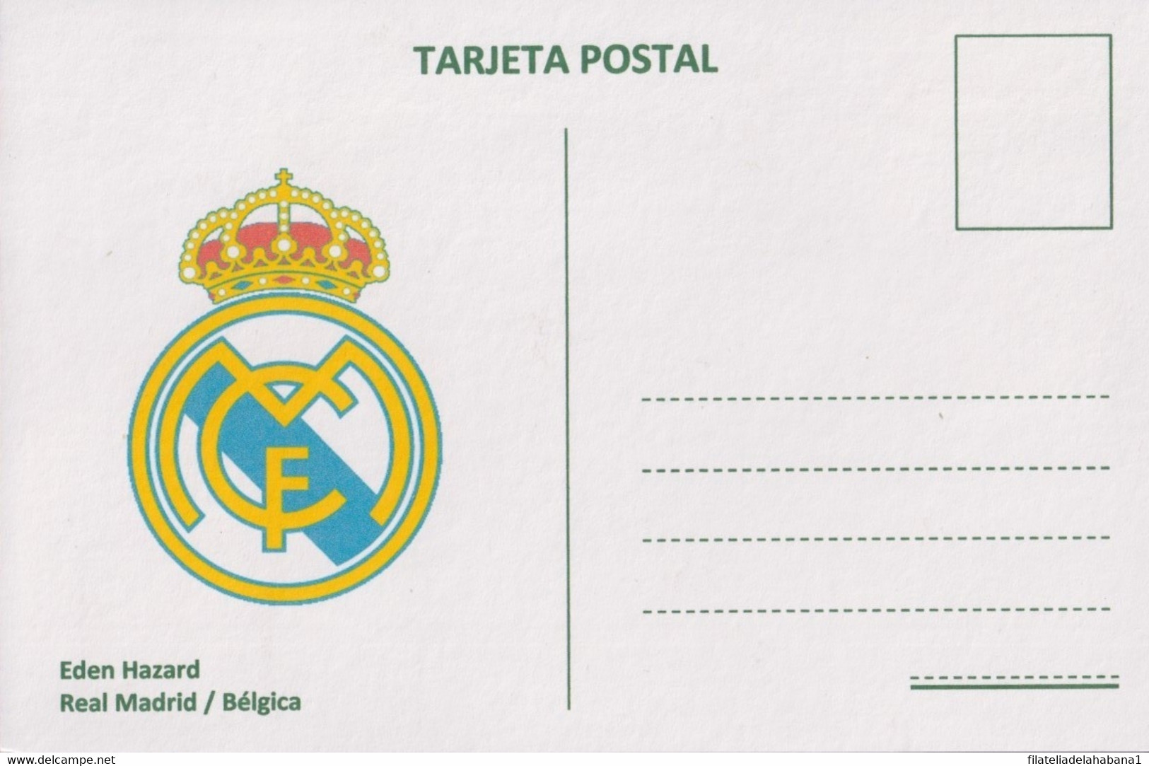 TMA-709 CUBA 2020 SPECIAL CANCEL MAXIM CARD. SOCCER EDEN HAZARD REAL MADRID. - Maximumkarten