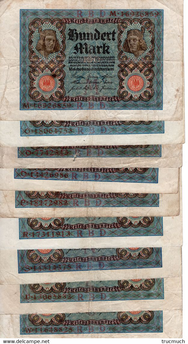 32 - ALLEMAGNE - 14 Billets De 100 Mark - 01.11.1920 - 100 Mark