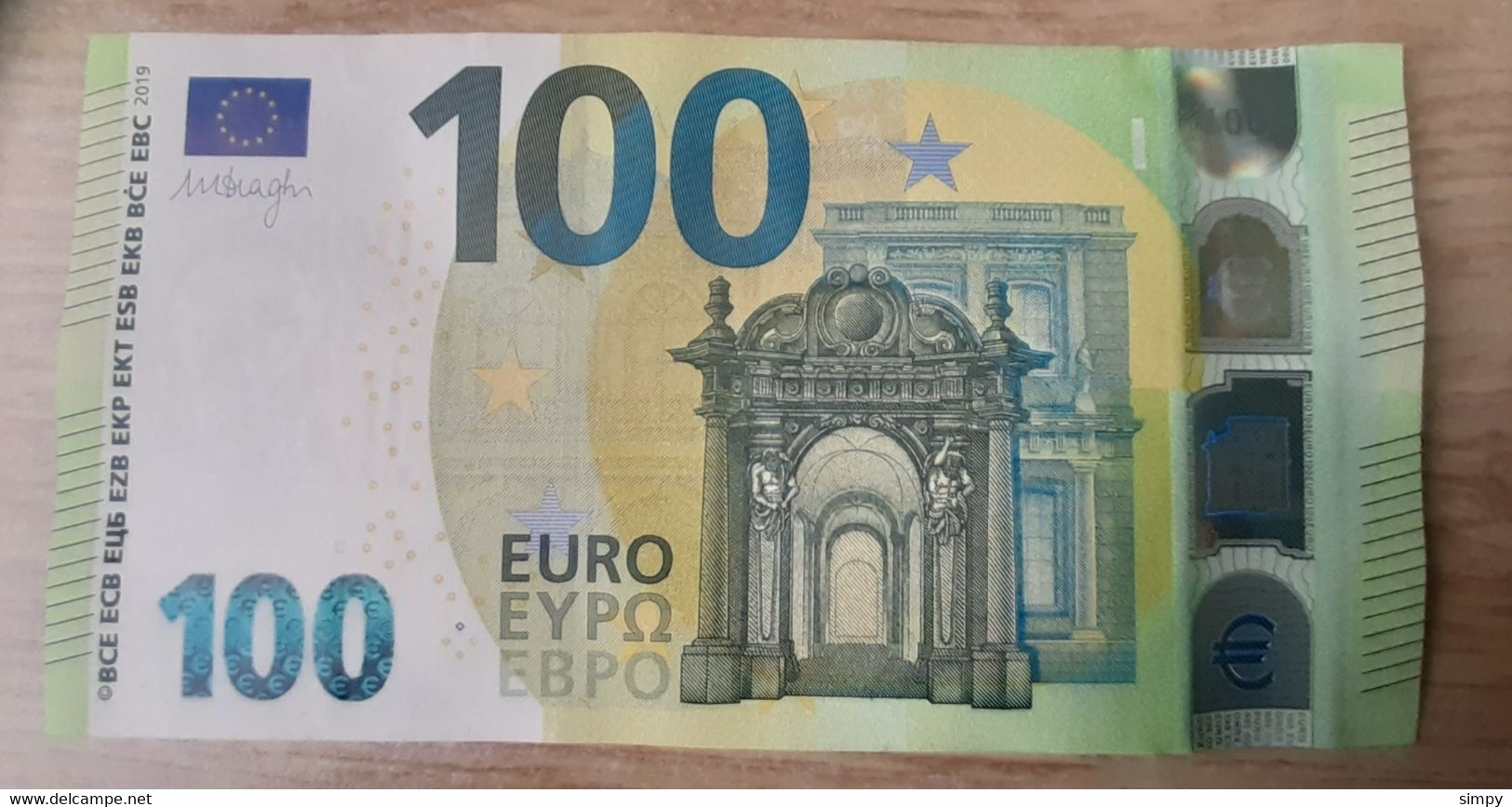 SPAIN 100 Euro 2019  UNC Draghi Letter VA Print Code V004 G5 - 100 Euro