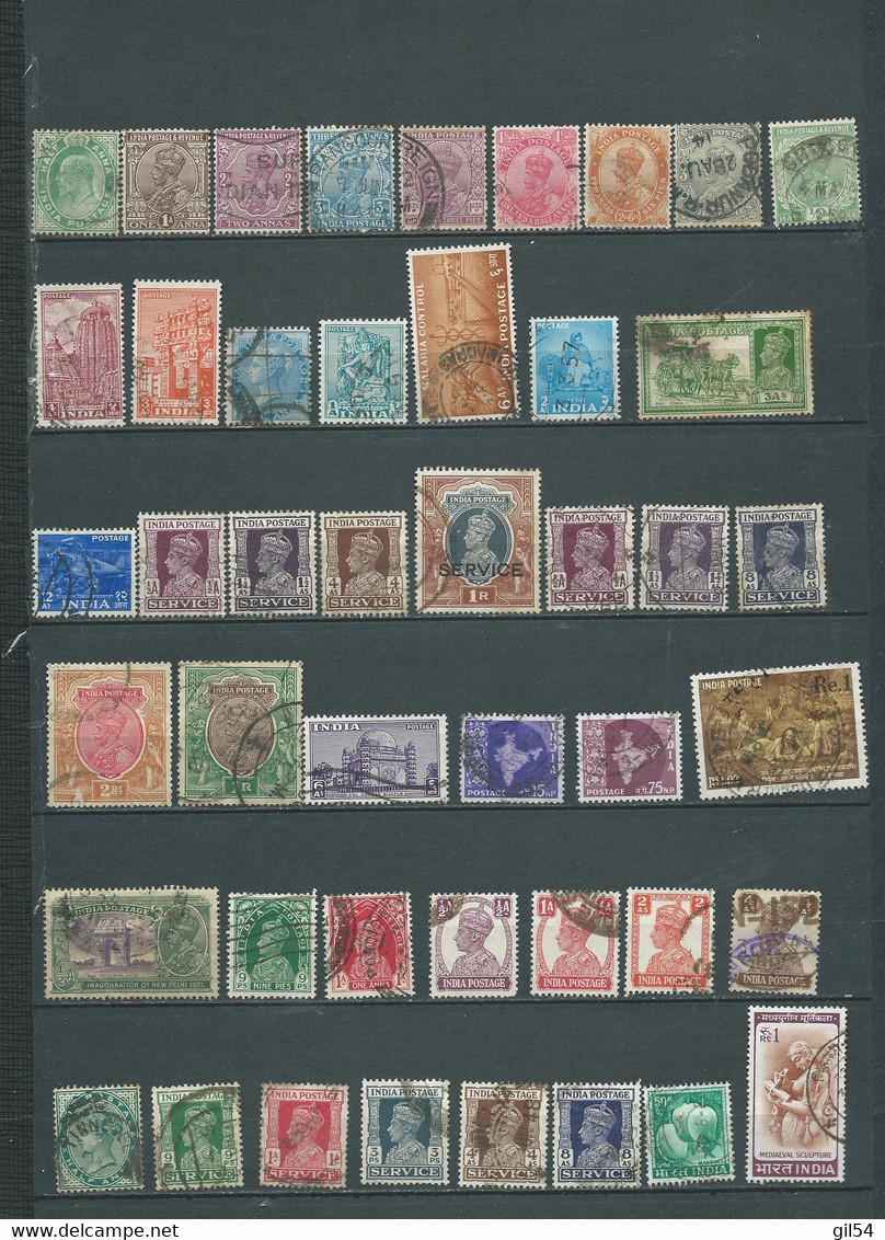 INDE ANGLAISE  - Lot De 45 Timbres Oblitérés ( Début De Collection ) ( Quelque Uns Inde Indépendante - AI 31504 - 1936-47  George VI