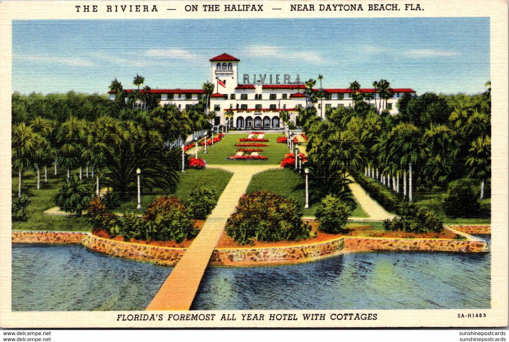 Florida Daytona Beach The Riviera On The Halifax 1941 Curteich - Daytona