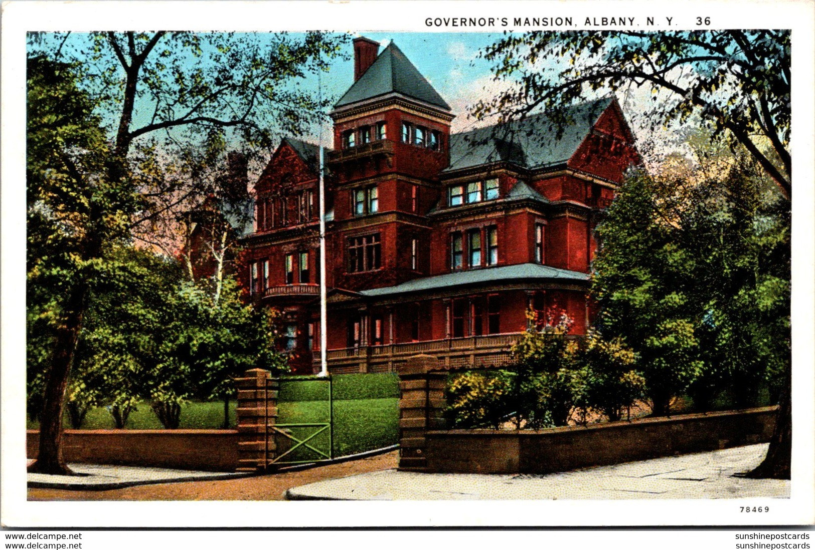 New York Albany Governor's Mansion 1934 Curteich - Albany