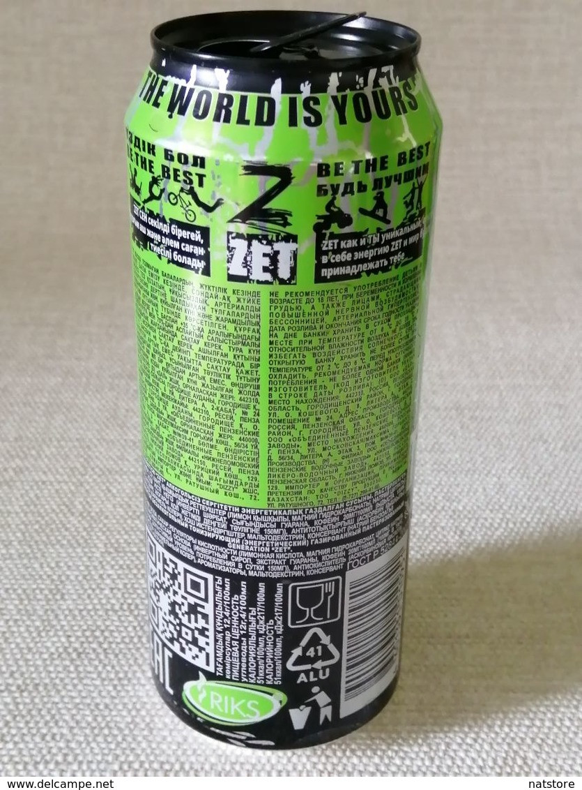 RUSSIA..   ENERGY DRINK   "GENERATION ZET"   CAN. 500ml. - Cannettes