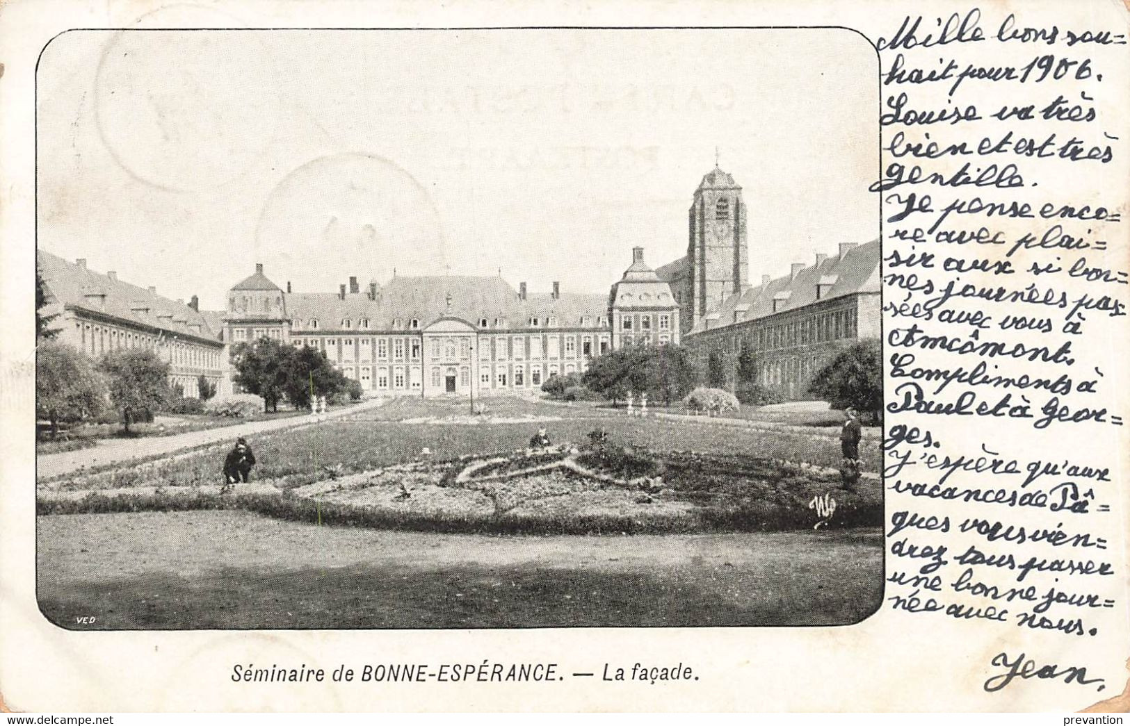 Séminaire De Bonne-Esperance - La Façade - Carte Circulé En 1906 - Estinnes