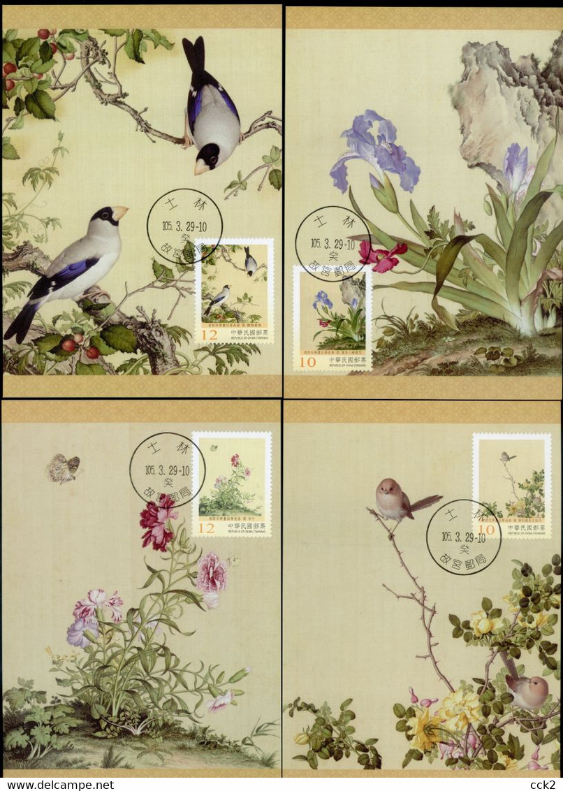 2016 R.O CHINA(Taiwan)-Maximum Card-Chinese Paintings: Immortal Blossoms Of An Eternal Spring (I) - Maximum Cards