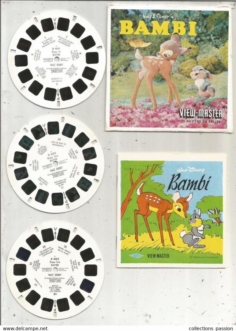 VIEW MASTER , 21 Photos En Relief , Livret 16 Pages , BAMBI, Walt Disney's,1956 , 2 Scans, Frais Fr 3.35 E - Stereoskope - Stereobetrachter