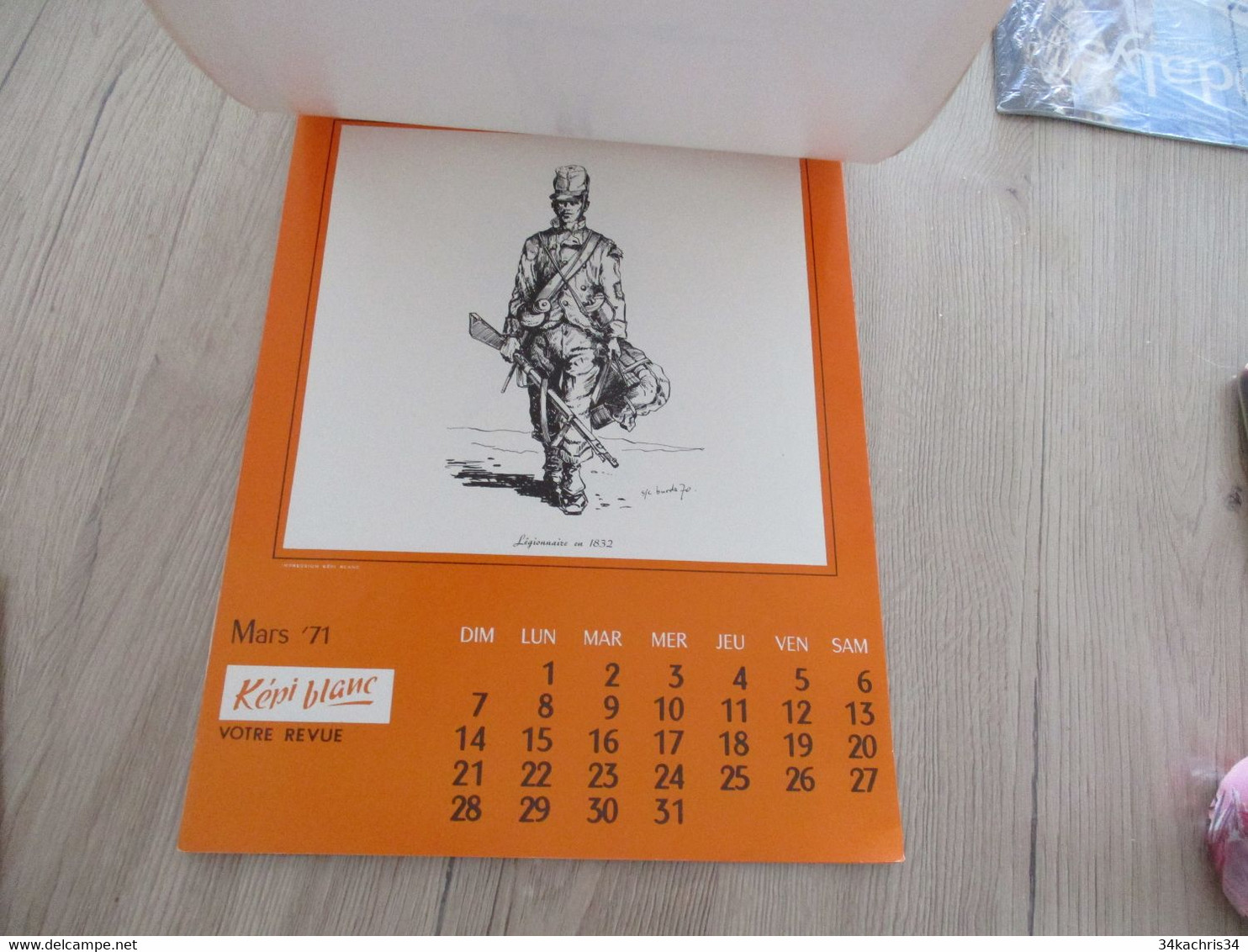 LEGION ETRANGERE Calendrier Grand Format 1971 - Formato Grande : 1971-80