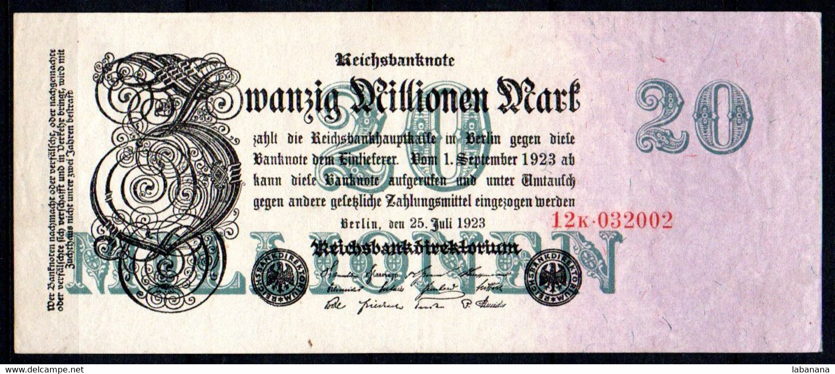 659-Allemagne 20mm 1923 12K032 - 20 Millionen Mark