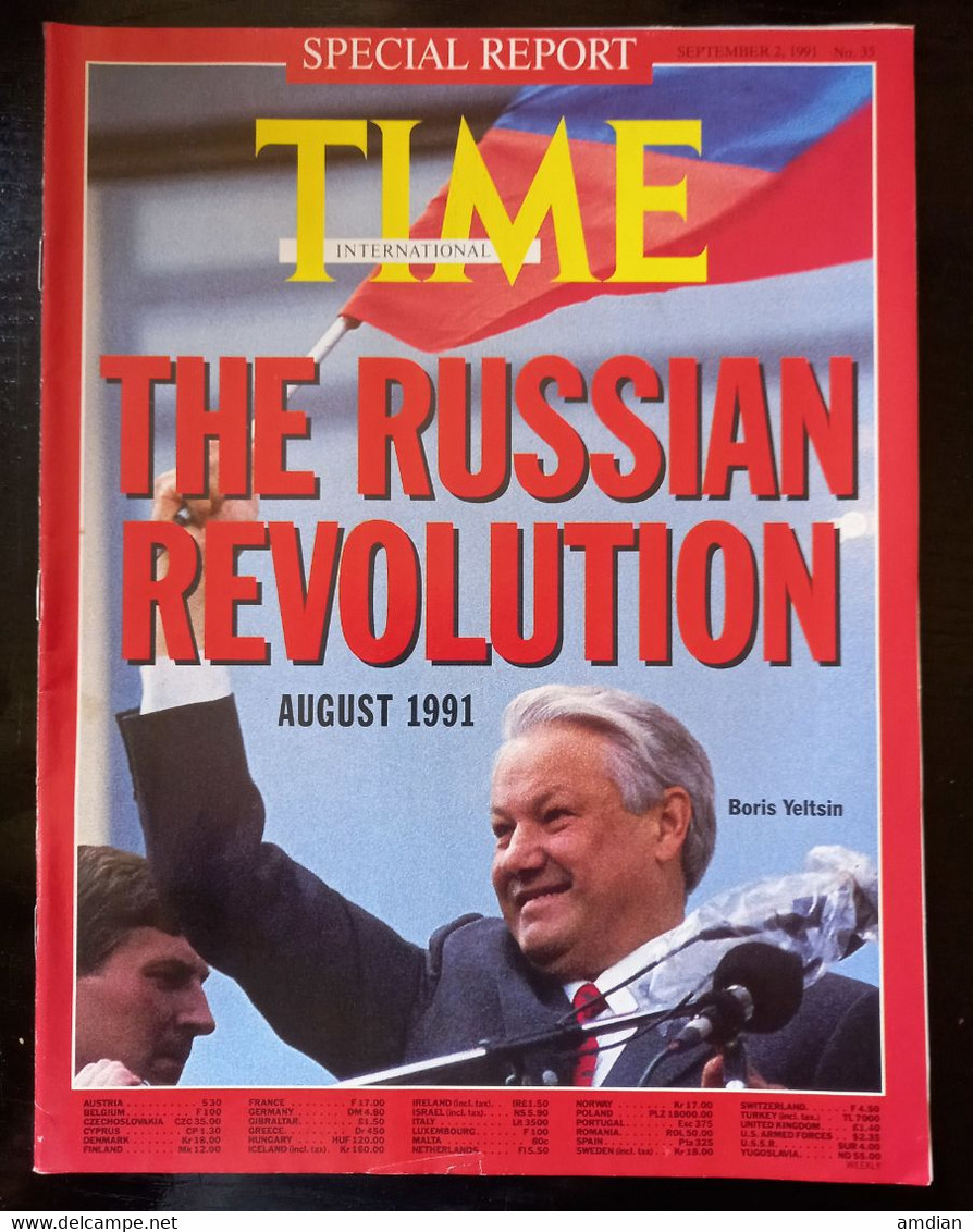 The Russian Revolution Boris Yeltsin TIME Magazine September 2, 1991 - Rajiv Gandhi's Assasins - BCCI Bank Scandal - Autres & Non Classés