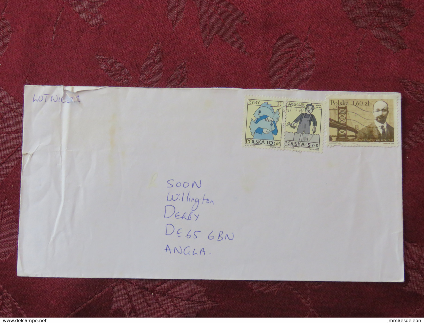 Poland 2000 Cover To England - Zodiac Pisces - Bridge - Lettres & Documents