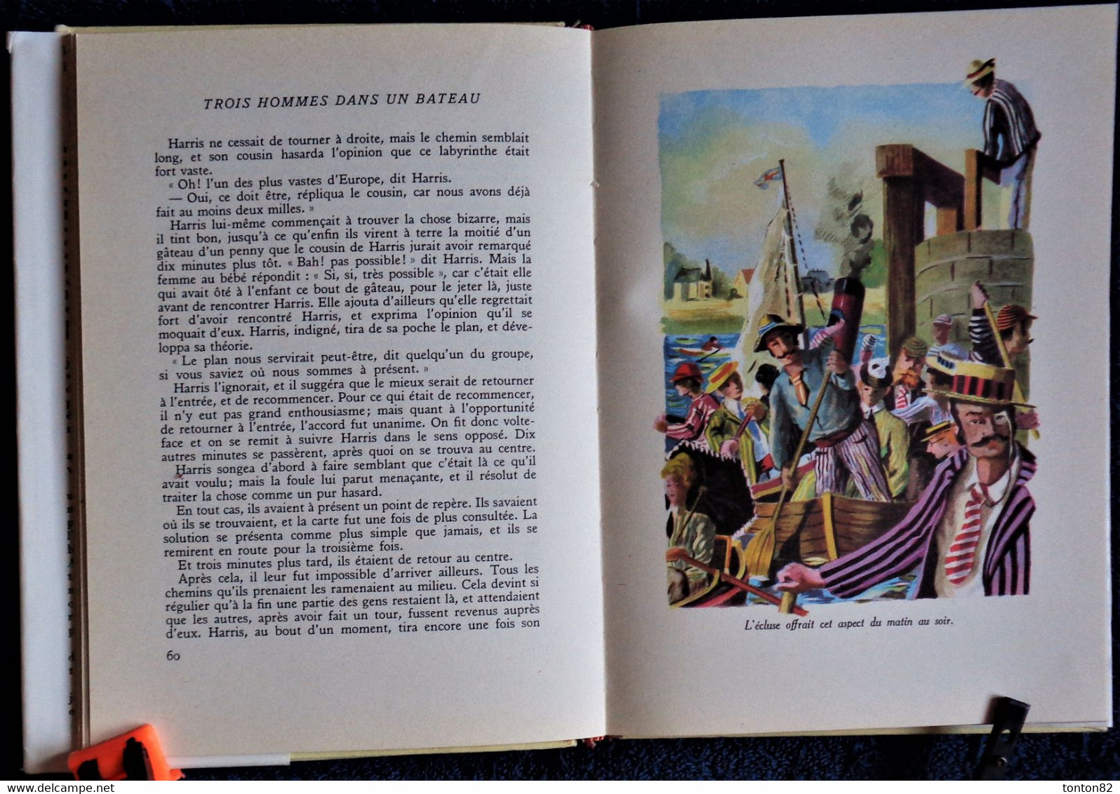 Jerome K. Jerome - Trois hommes dans un bateau - Collection Rouge et Or Souveraine - ( 1957 ) .