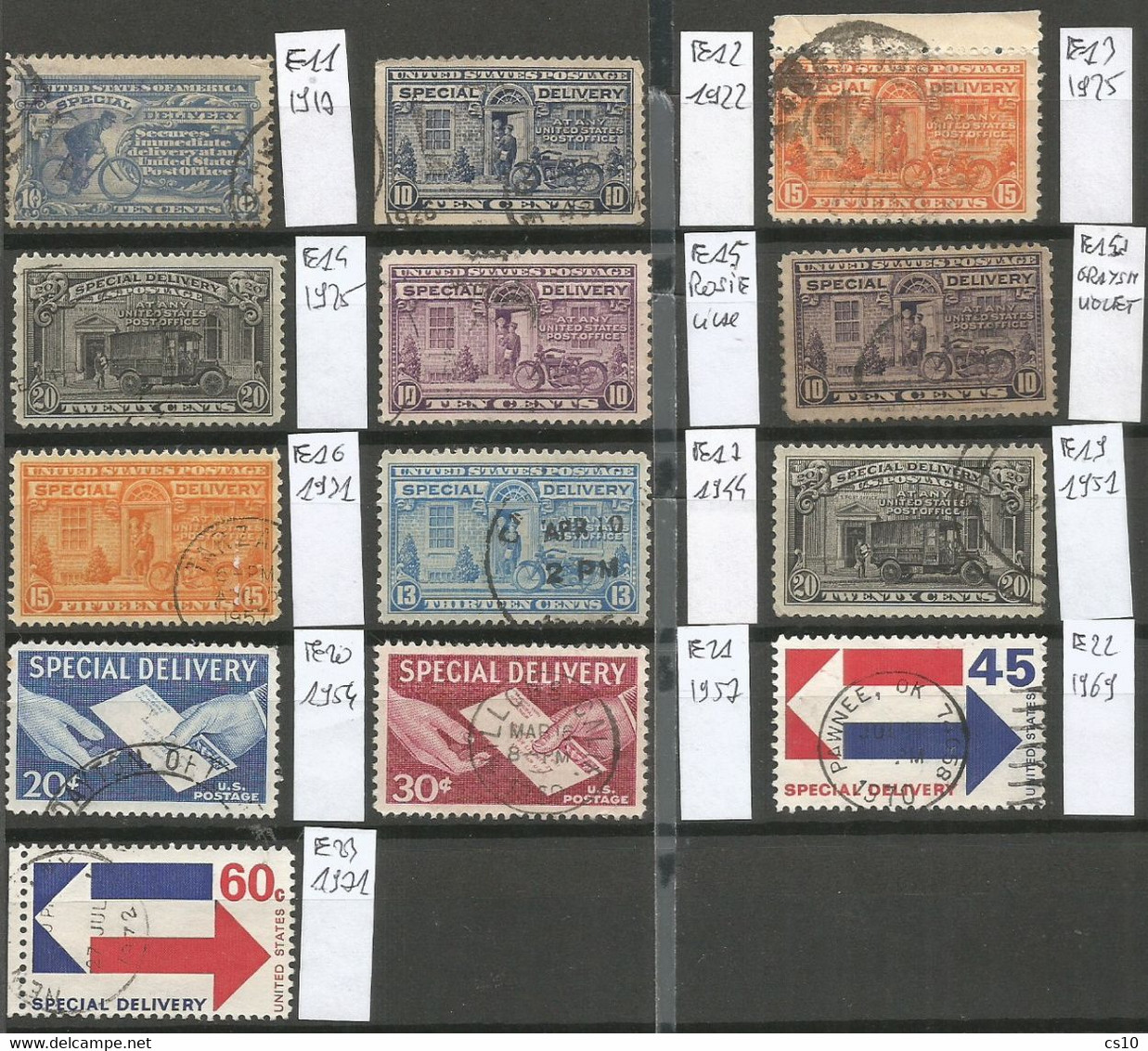 USA 1917 / 1971 Selection Speedy Express Special Delivery SC# E11/17 + E19/23 - VFU - Express & Einschreiben