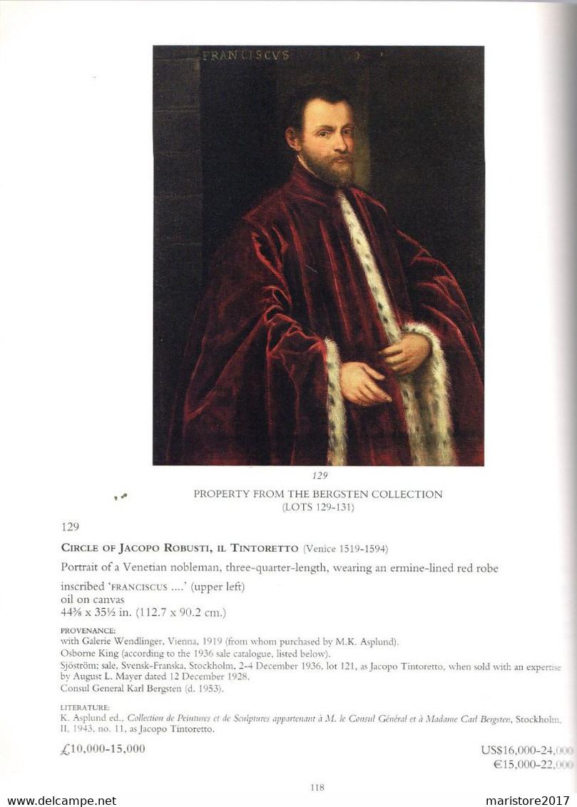 CHRISTIE’S London 1999-Old Master Pictures-Galleria Di Dipinti Antichi Tintoretto Botticelli Rubens Stern Locatelli Joli - Arte, Arquitectura