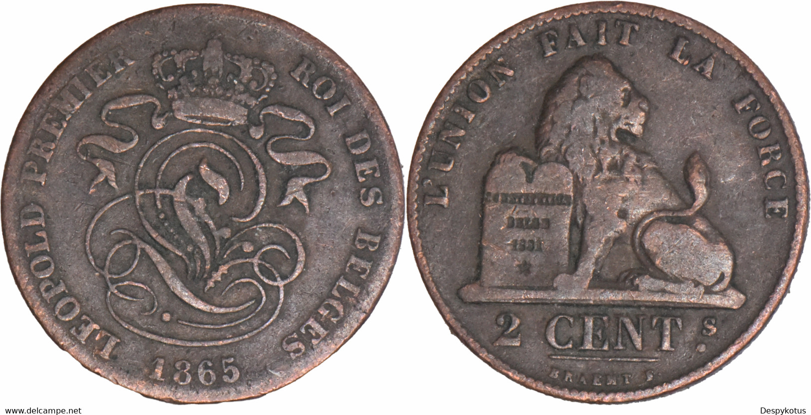 Belgique - 1865 - 2 Centimes - Léopold 1er - 04-280 - 2 Centimes