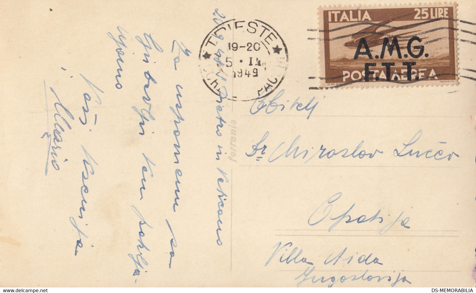 Italy Trieste AMG FTT Sent To Yugoslavia 1949 - Postal And Consigned Parcels