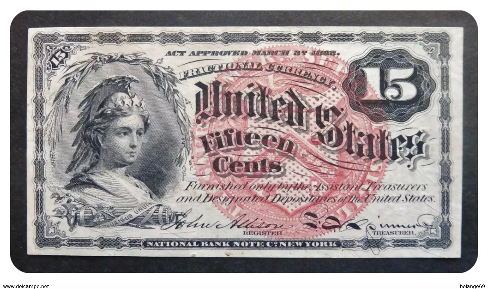 Etats Unis D'Amérique - 15 Cents - 3 Mars 1863 - United States Notes (1862-1923)