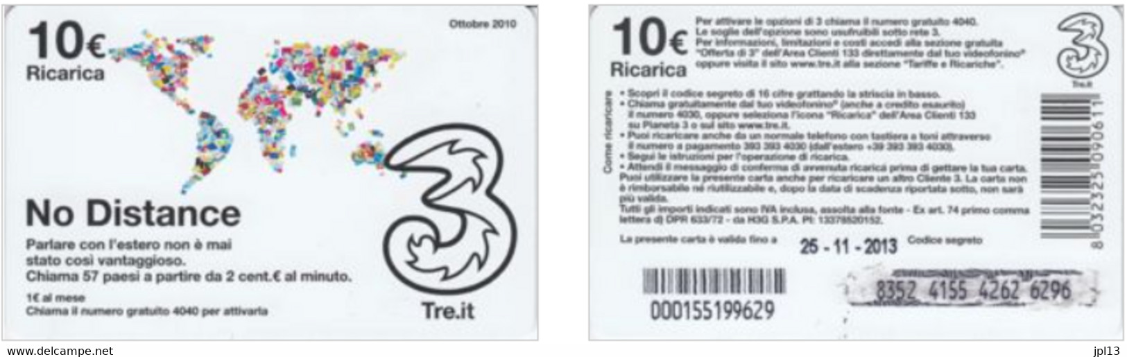 Recharge GSM - Italie - Tre - No Distance, Exp. 25 - 11 - 2013 - Other & Unclassified