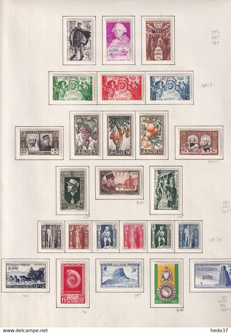 Algérie - Collection Vendue Page Par Page - Neuf * Avec Charnière - TB - Collezioni & Lotti