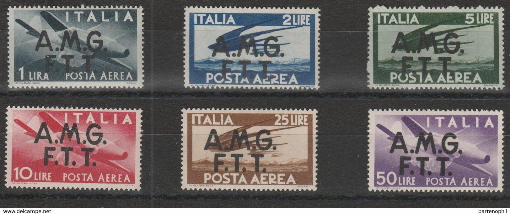 244 - Trieste A  Posta Aerea 1948 - Democratica N. 1/6. Cat. € 260,00. SPL - Luftpost