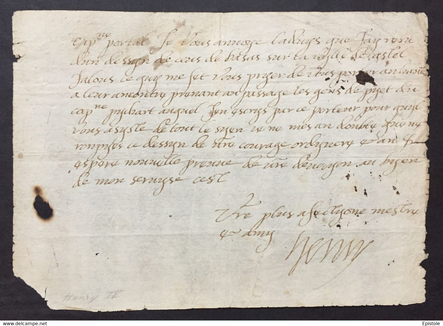 HENRI IV Roi De France - Lettre Autographe Signée – Guerre De Religion & Gouverneur De Guyenne - Historische Personen