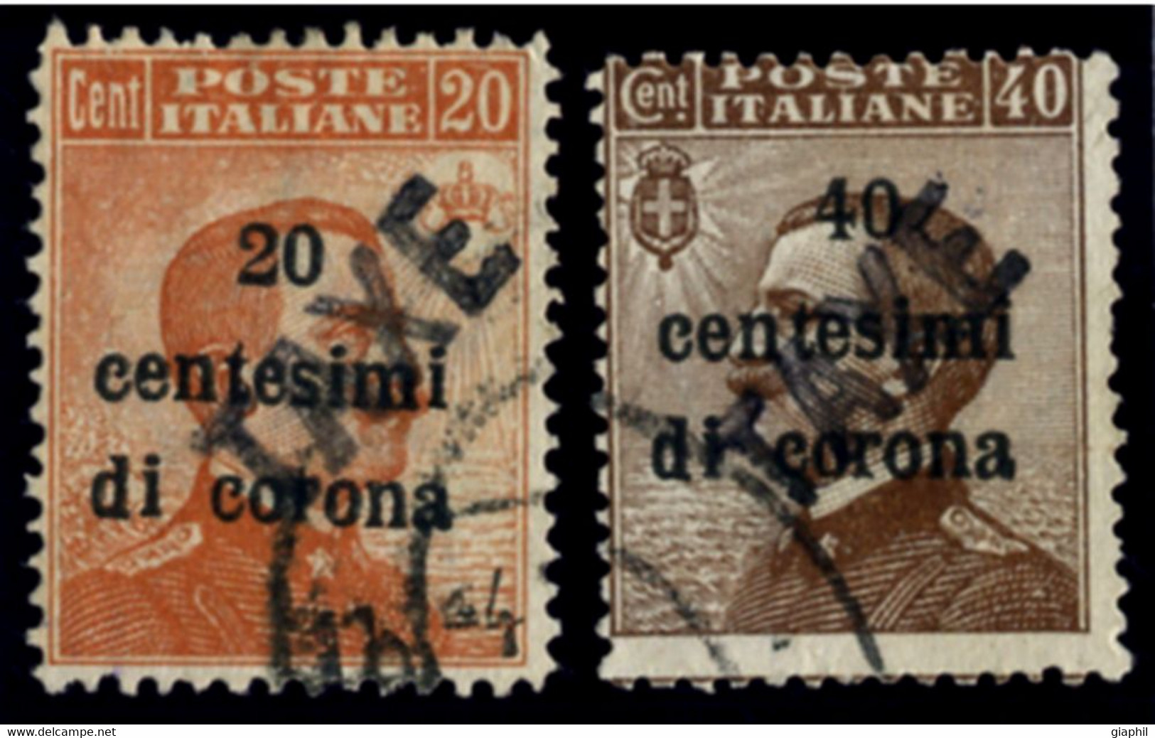 ITALIA TRENTINO-ALTO ADIGE 1918-19 SEGNATASSE PROVVISORI 2 VALORI USATI OFFERTA! - Trentino