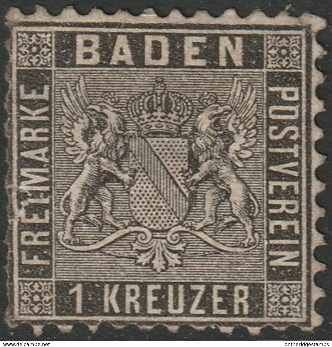 Baden 1862 Sc 15 Mi 13 Yt 13 MH* Partial Gum Small Tear/thins - Ungebraucht