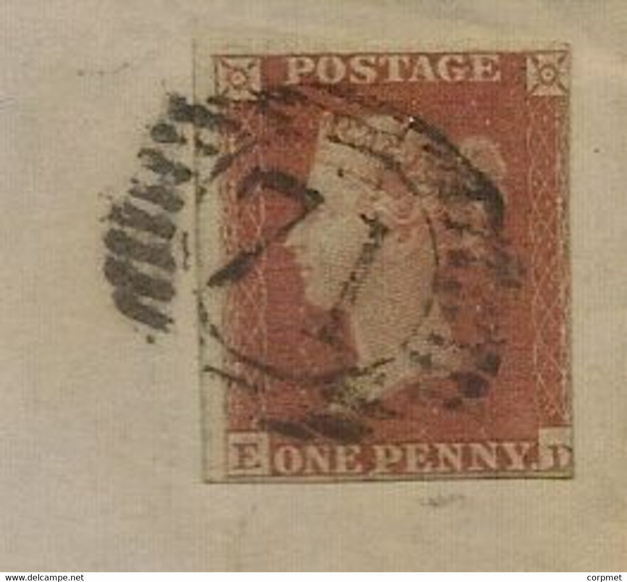 UK -1851 1d RED-BROWN HORIZONTAL OVAL Cancel From CATFORD To Lincoln's Inn - Reception At Back - Wax Seal Pantechnicon - Briefe U. Dokumente