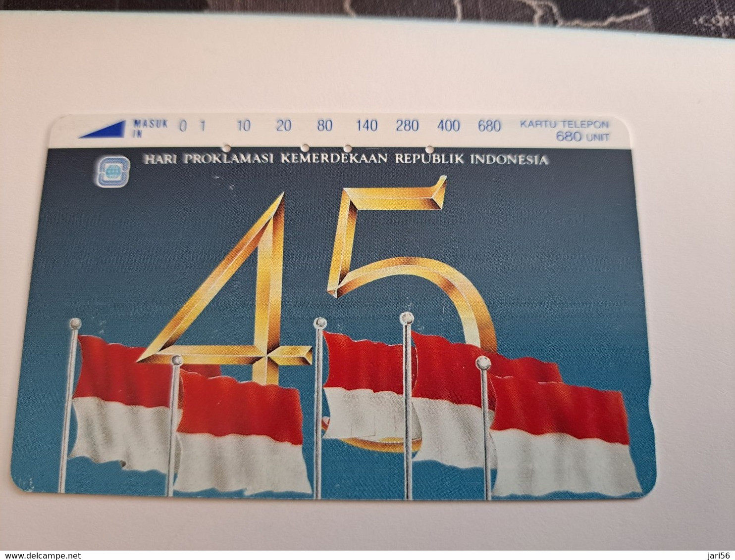 INDONESIA MAGNETIC/TAMURA  680  UNITS /   HARI PROLAMASI KEMERDEKAAN REP INDONESIA     MAGNETIC   CARD    **9799** - Indonesien