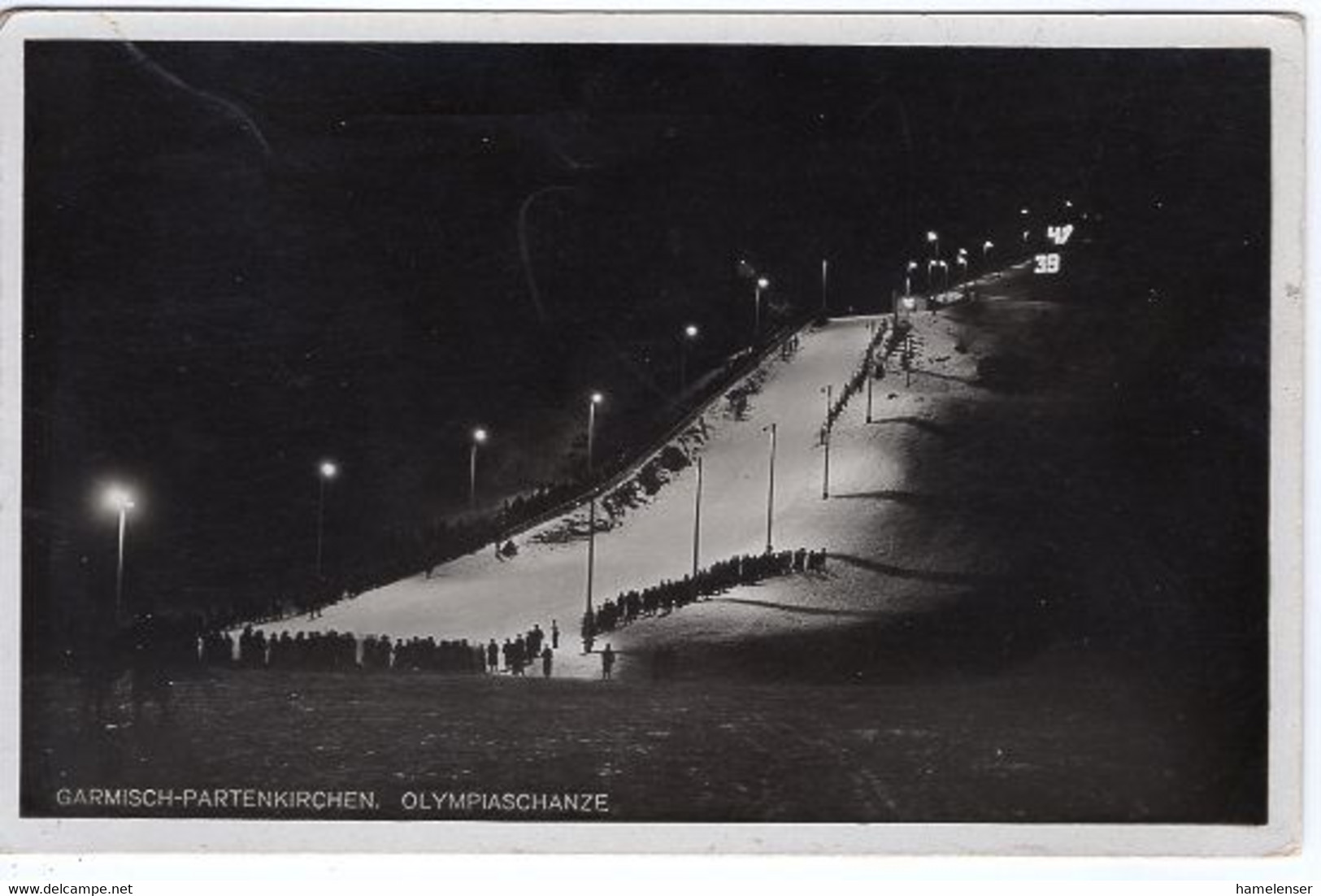 52266 - Deutsches Reich - 1939 - Olympiaschanze Bei Nacht, Gebraucht - Olympische Spiele